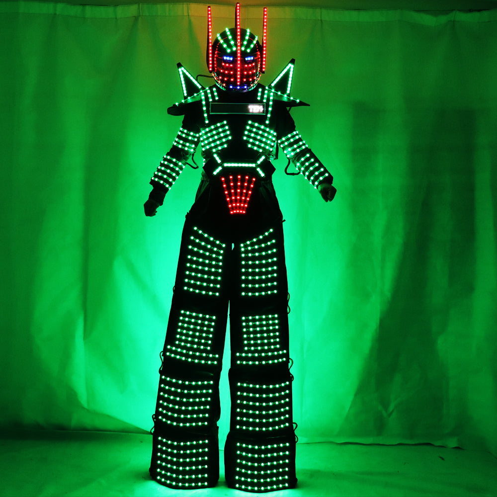 Le costume de promeneur d'échasses MENÉ de vêtements de robot de costumes de lumière MENÉE a MENÉ le robot va au spectacle de robe de robot de stade de boîte de nuit de disco de salle de bal du parti