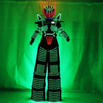 Charger l&#39;image dans la galerie, Le costume de promeneur d&#39;échasses MENÉ de vêtements de robot de costumes de lumière MENÉE a MENÉ le robot va au spectacle de robe de robot de stade de boîte de nuit de disco de salle de bal du parti
