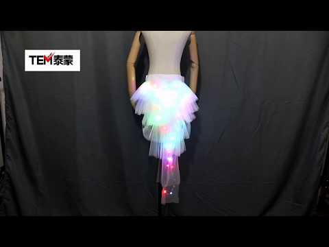 أزياء رقص الأزياء LED توتو تنورة فوق نيون قوس قزح فاخر صغير توتو زيّ خفيف للبالغين تنورة TFS كورسيت توتو Skirrand