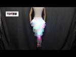 Laden und Abspielen von Videos im Galerie-Viewer,Mode-Tanz-LED-Tütü Rock Neon Fancy Rainbow Mini Tutu Fancy Kostüm Adult light Rock TFS-Korsett Tutu Skirtr
