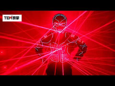 Il robot laser si adatta al gilet laser rosso Vestiti a LED 650nm Costumi da palcoscenico di uomo laser per artisti di discoteca
