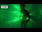 Charger et lire la vidéo dans la visionneuse de la Galerie, Le gilet à laser vert a MENÉ le laser de vêtements va aux costumes d&#39;homme à laser pour les artistes de boîte de nuit
