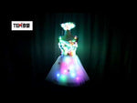 تحميل وتشغيل الفيديو في عارض المعرض ،العروس تضيء الملابس المضيئة LED زي الباليه توتو فساتين LED للرقص التنانير حفل زفاف
