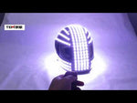 Carica e avvia il video nel visualizzatore di galleria, Bianco Strobe LED Casco LED Costumi luminosi Wireless Telecomando Robot Laser Dance Performances
