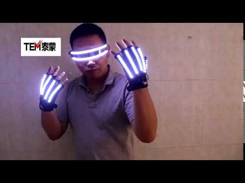 handschuhe die leuchten LED-Leuchten-Handschuhe Rave-Licht Blinkt die Finger Beleuchtung Leuchten Handschuhe Magic Black Leuchtende Handschuhe, Party Supplies Halloween