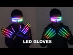 تحميل وتشغيل الفيديو في عارض المعرض ،Flashing Gloves Glow 360 Mode LED Rave Light Finger Lighting Mitt Party Supplies Glowing Up Glove Glasses Party Decor
