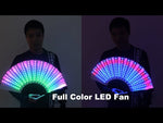 تحميل وتشغيل الفيديو في عارض المعرض ،Full Color LED Fan Stage Performance Dancing Lights Fans Night Show Singer DJ Fluorescent Costumes Halloween Party Gifts
