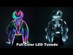 Cargar y reproducir el video en el visor de la galería, Fashion Swallowtail LED Tuxedo Luminous Costumes Glowing Vestidos LED Clothing Show Men LED Clothes Dance Accessories
