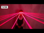 Carica e avvia il video nel visualizzatore di galleria, 650nm Laser Rosso Bicchieri Partito guidato Occhiali da sole 18pcs Laser Afflusso di Gente Fase Lampeggiante Vetro Gogo Mostra Forniture
