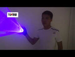 Laden und Abspielen von Videos im Galerie-Viewer,Blaue rotierende Laserhandschuhe Handheld Laserkanone LED Palm Gyro Licht Licht Pub Party Laser Show
