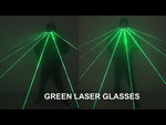 Load and play video in Gallery viewer, New Programmable Green Laser LED Glasses Dynamic Scanning Special Effects Dancing Stage Show DJ Club Party Laserman Show
