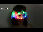 Charger et lire la vidéo dans la visionneuse de la Galerie, Femmes Lady Light Up LED Masque Mascarade Carnaval Venetian Ball Masques Clignotant Fête De Mariage Halloween Christm
