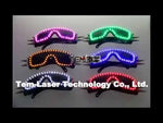 Laden und Abspielen von Videos im Galerie-Viewer,6 Color Burst Flashing LED Glühgläser LED Brillen Niet Punk Gläser Lasergläser für Weihnachtsfeier
