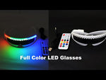 Load and play video in Gallery viewer, Fashion Cool LED Glasses Luminous Neon Light Up Glasses Glowing Rave Costume Glasses Christmas Halloween Supplies DJ Club Props
