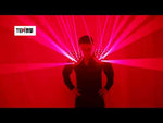 Carica e avvia il video nel visualizzatore di galleria, Tuta laser rossa, gilet LED, gilet luminoso guanti laser occhiali per spettacolo laser
