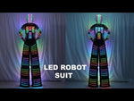 تحميل وتشغيل الفيديو في عارض المعرض ،Full Color Pixel  Stilts Walker  LED Suit  LED Robot Costume Clothes Helmet Laser Gloves CO2 Gun Jet Machine
