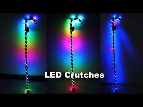 LED Crutch Light Up Cane Belly Dancing Flashing White Canes Women Men Jazz Dance For Stage Performance Party As Gift