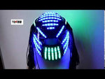 Charger et lire la vidéo dans la visionneuse de la Galerie, Casque LED Monochrome Full Color Luminous Racing Casques RGB Waterfall Effect Glowing Party DJ Robot
