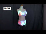 Load and play video in Gallery viewer, LED Light Luminous Bra Shorts Sexy Suit Women Costumes Growing Singer Stage Performance Sex Dance Wear
