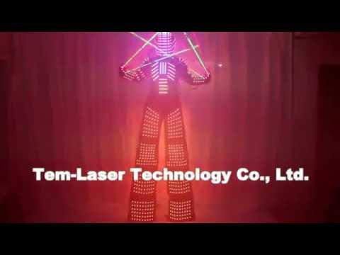 Traje LED Roboter Kostüm Led Kleidung Stelzen Walker Kostüm LED Anzug Kostüm Helm Laserhandschuhe CO2 Jet Machine