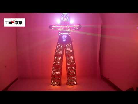 Traje de Robot LED Laser Suit Costume Clothing usado con Depredador del Tacón alto condujo Guantes del Láser del Traje