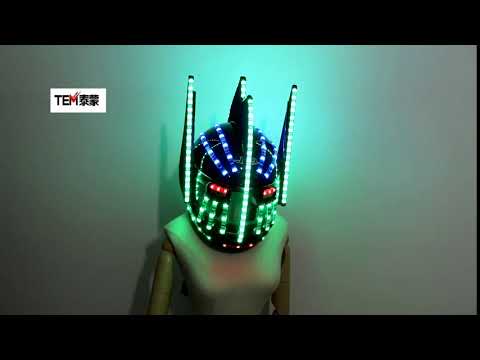 Casques LED Mode Lumineux Clignotant Chapiteau Casque Lumineux Cascade Flow LED Robot Casque Costumes Accessoires