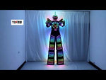Load and play video in Gallery viewer, Full Color Pixel LED Robot Costume Clothes Stilts Walker Costume LED Suit Costume Helmet Laser Gloves
