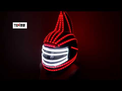 RGB LED Helm Monster Luminous Hat Tanzkleidung DJ Helm für Performances LED Robot Performance Party Show